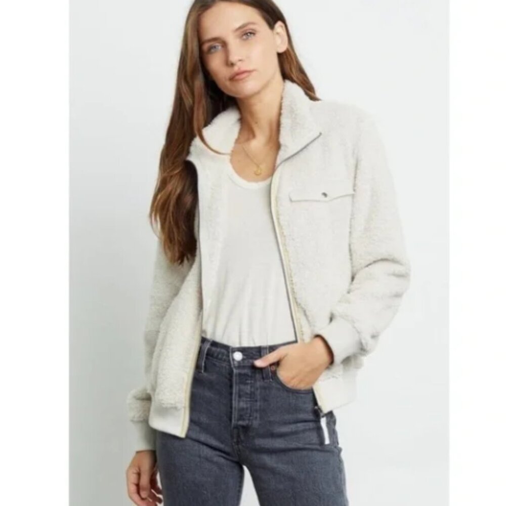 Rails Austin Zip-Up Teddy Fleece Cream Size M - image 1